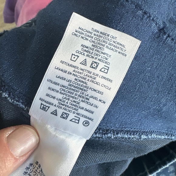 Lands' End Sport Knit Capri Pants Women S (6-8) Blue Geometric Elastic Waist - Picture 7 of 8